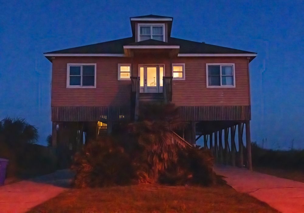Beach House in the Blue Hour