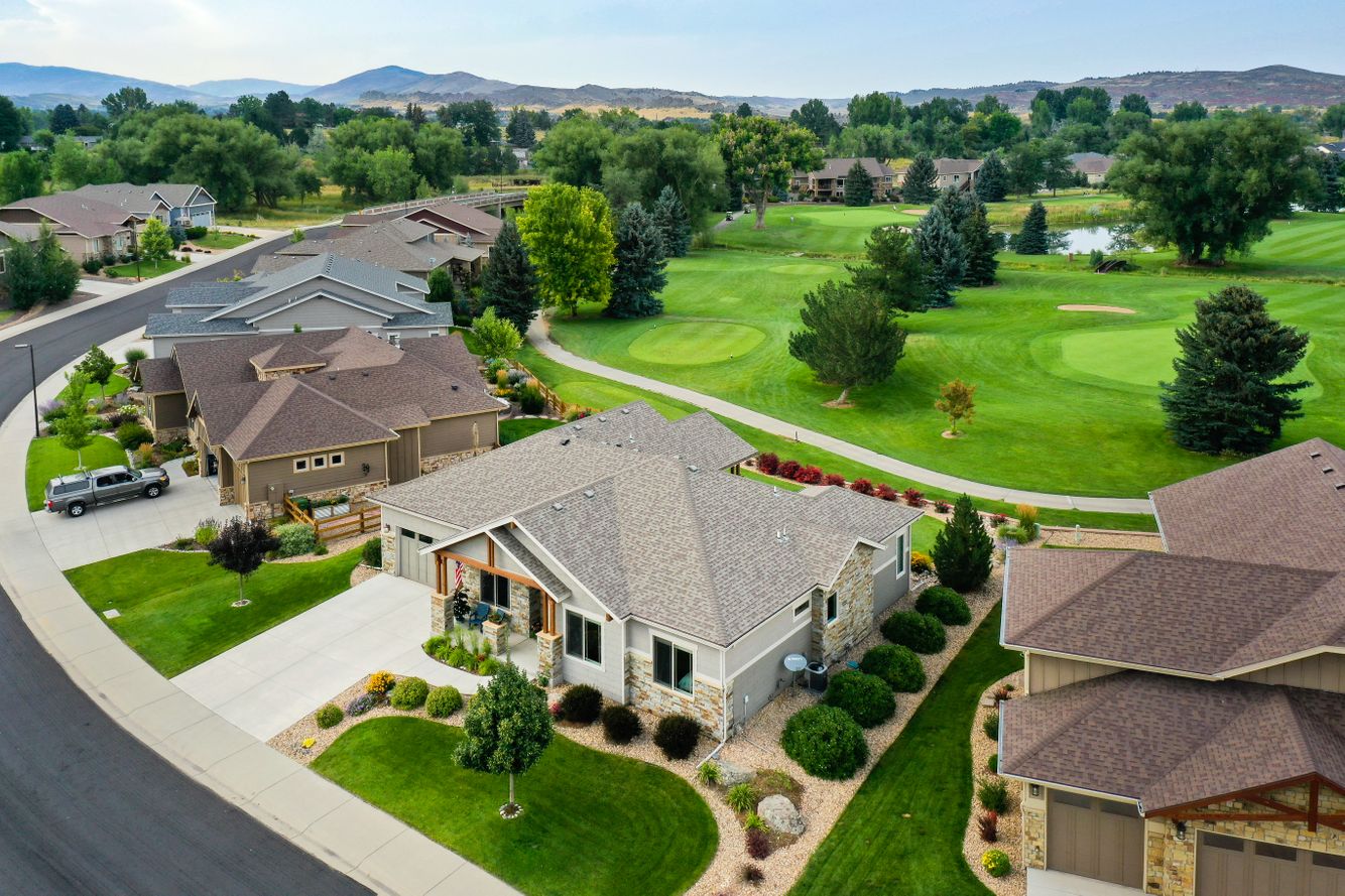 A residential drone photo highlighting a home to the community features Residential aerial photography