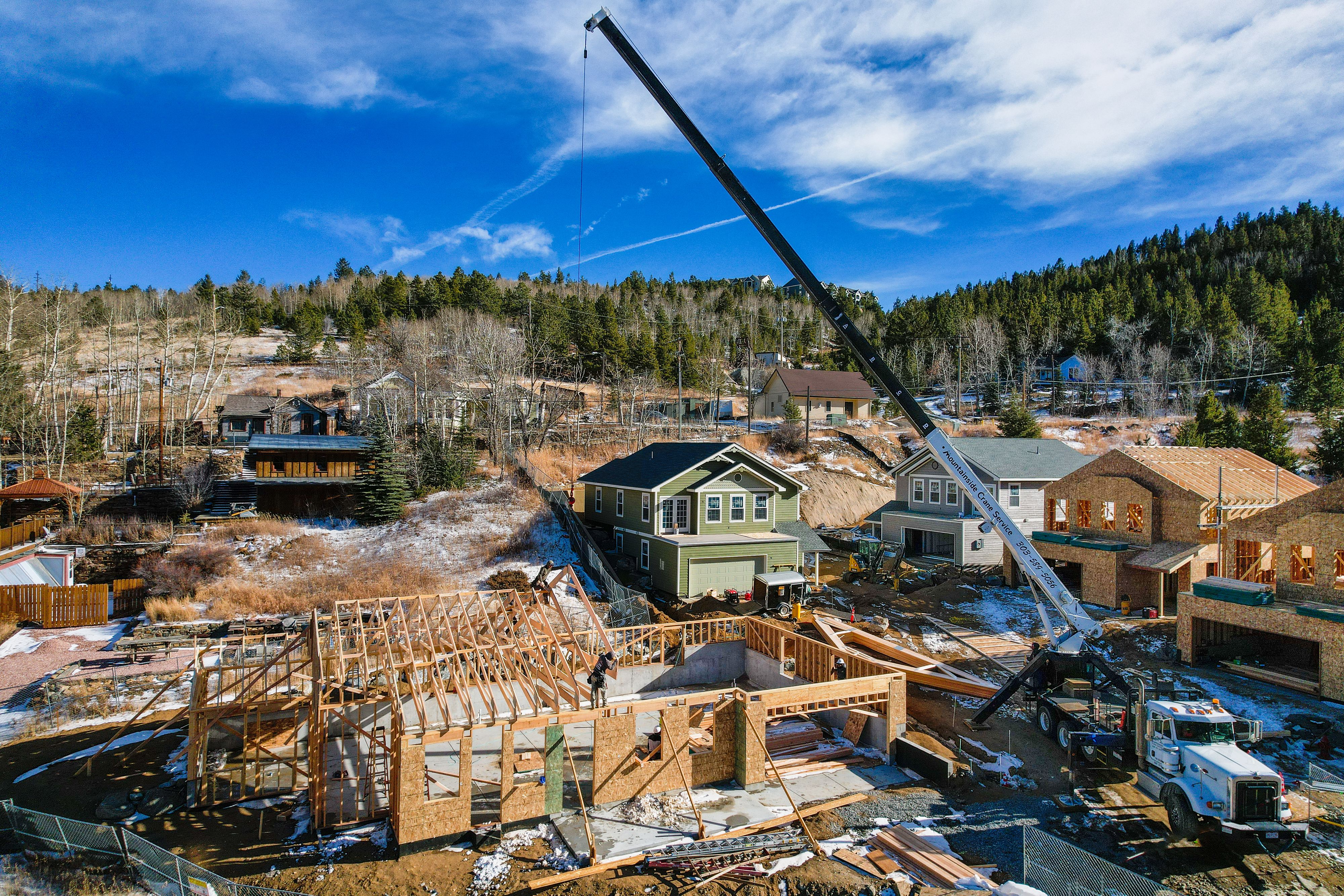 Using a drone can provide safe access to unique and engaging views of constructions sites for promotional images. Construction Site Viewed from a Drone