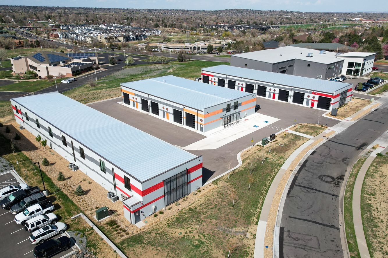 Aerial views made by a drone of a commercial property Aerial commercial real estate views