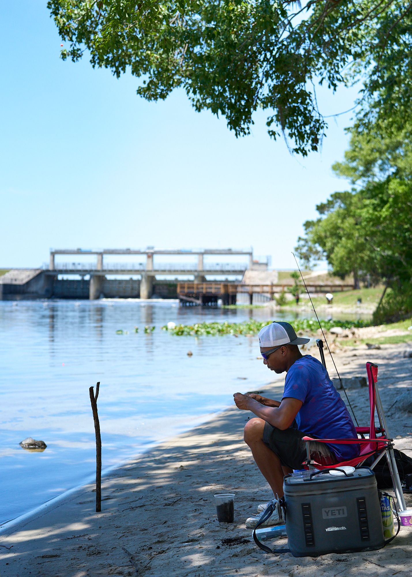A Fisherman, Chris, at the Kirkpatrick Dam