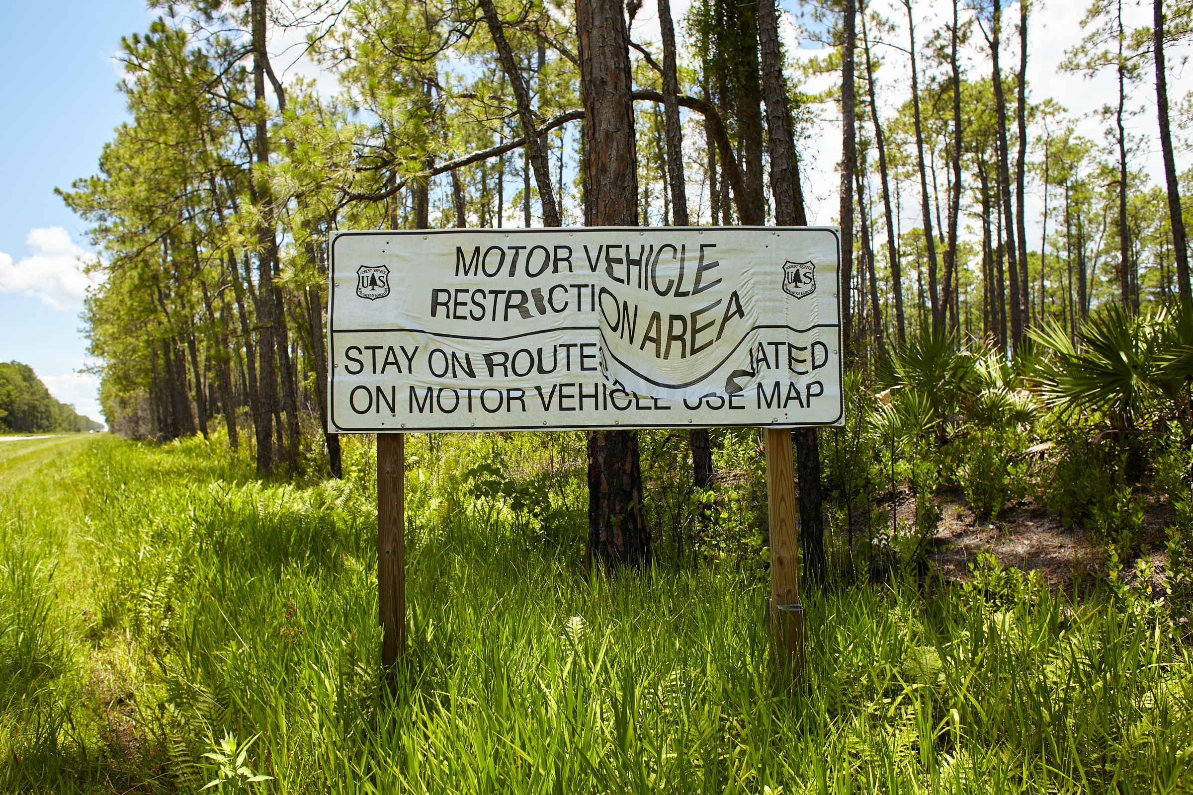 Sign Along Rodman Reservoir Right of Way
