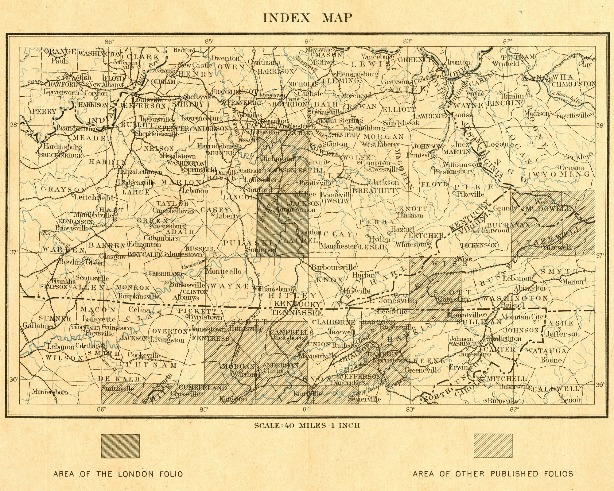 National Geological Survey Map for Southeast Kentucky