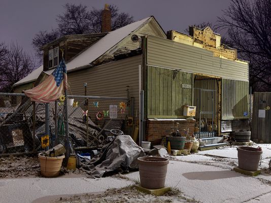 House with Flag, Eastside, Detroit 2017