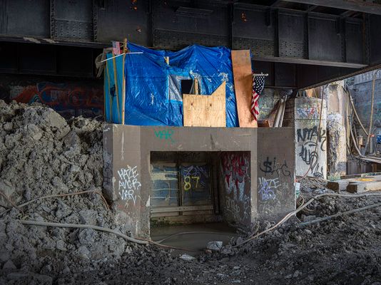 Homeless Shelter, Irving Park Rd. Bridge, Chicago 2019