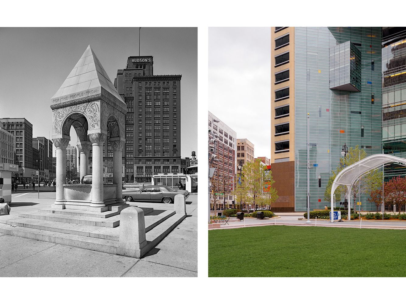 John Bagley Memorial, Campus Martius, Detroit 1973-2010