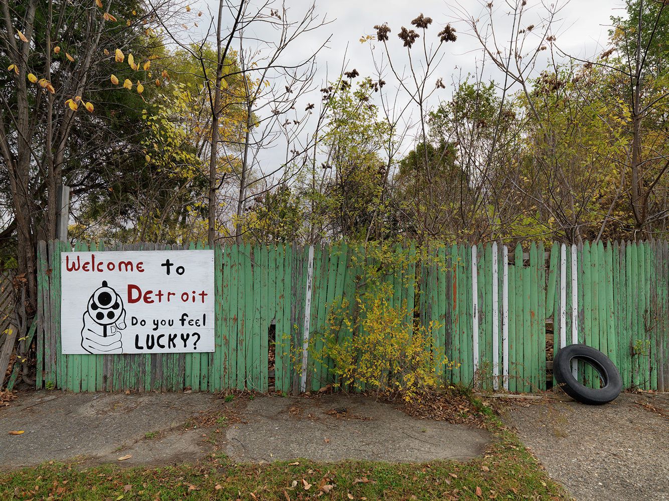 Rogue Sign Made by Social Activist Andre Ventura, Estside, Detroit 2014