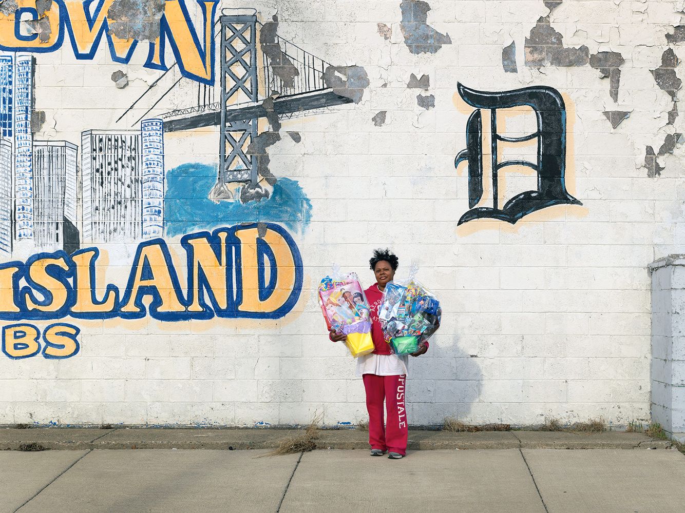 A Woman Selling Easter Baskets on the Corner of Dickerson and Warren Avenue, Eastside, Detroit 2013