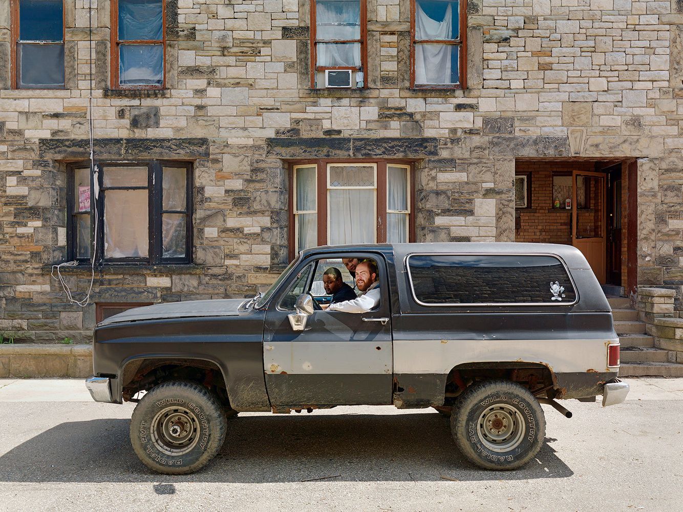 Jon with Friends, Spalding Court, Corktown, Detroit 2011