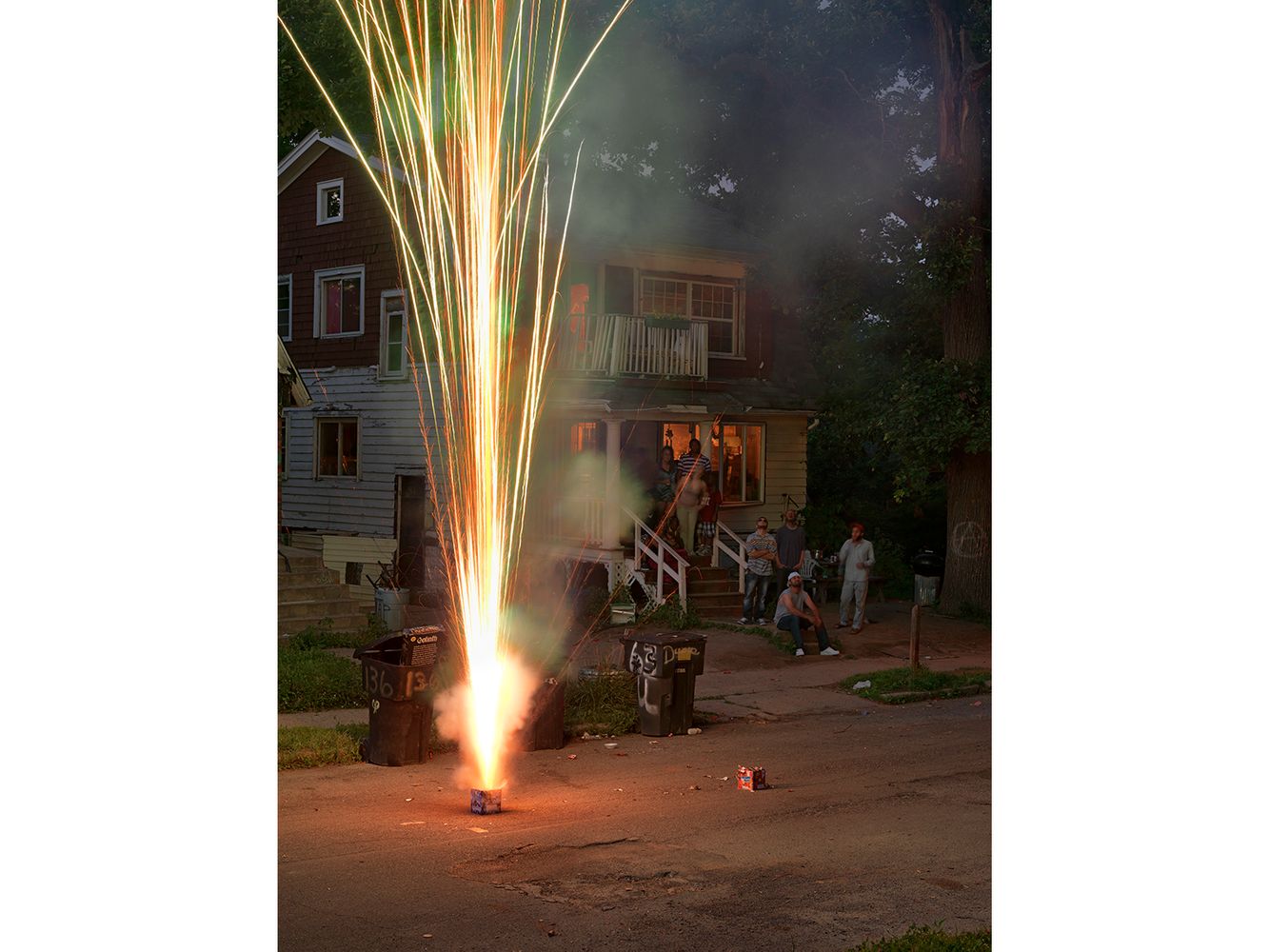 Neighborhood Fireworks on the 4th of July, Goldengate Street, Detroit 2014