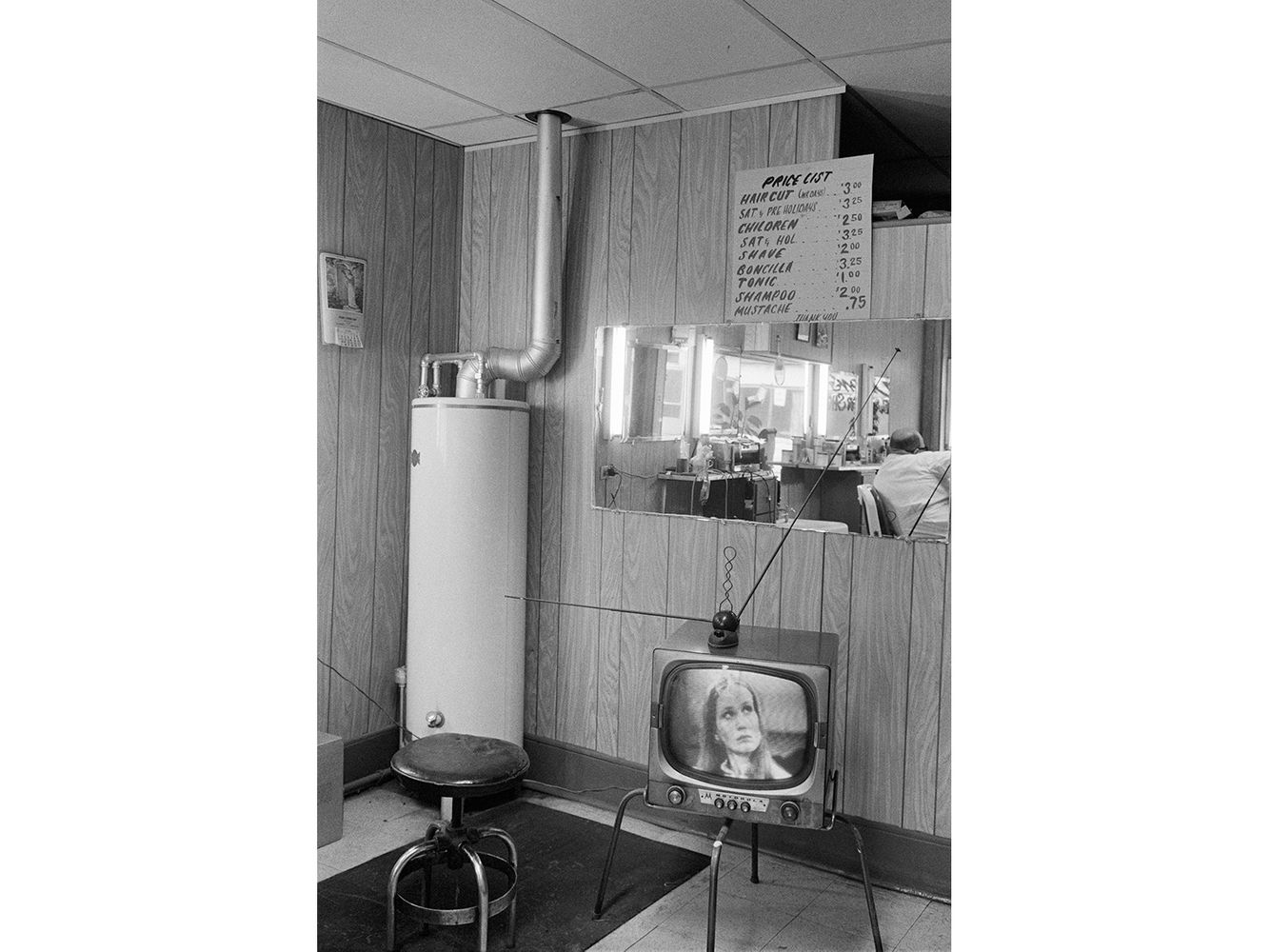 Interior, Joe's Barbershop 7704 Oakland, Detroit 1972