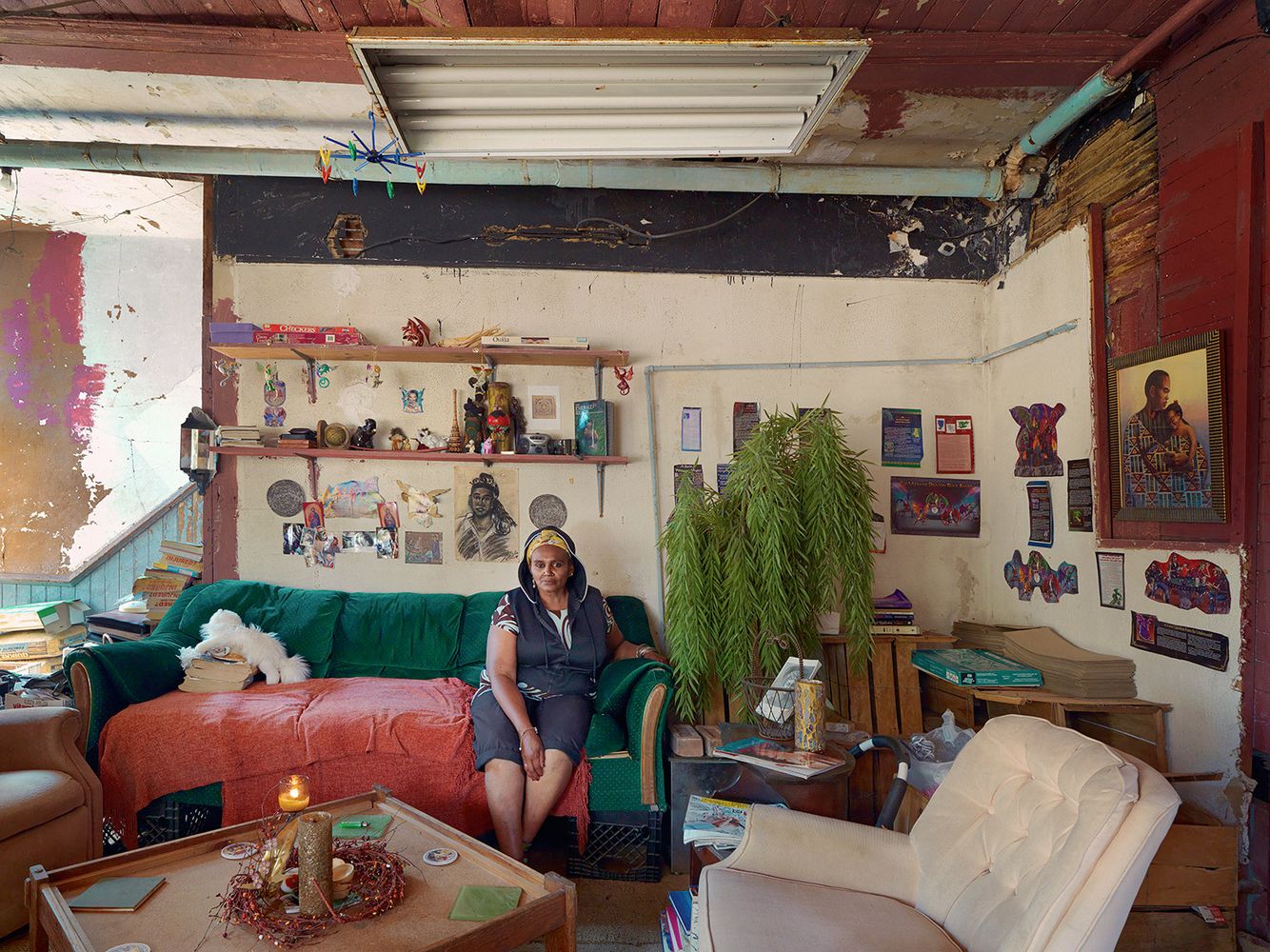 Princess Onakapoma in Her Front Room, Elmwood Street, Eastside, Detroit 2010