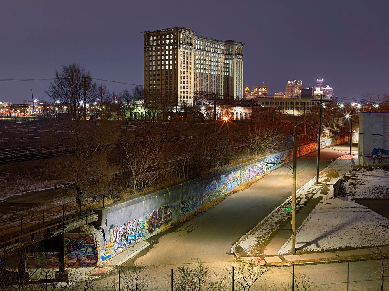 Michigan Train Station with New Windows and Electricity, Corktown, Detroit 2016