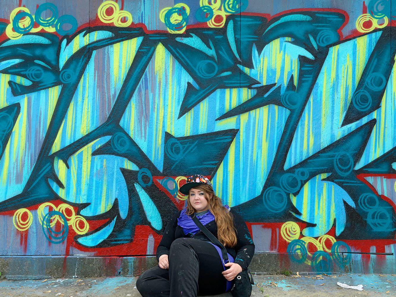 Katie with Her Graffiti Art,  Southwest Side, Detroit 2011