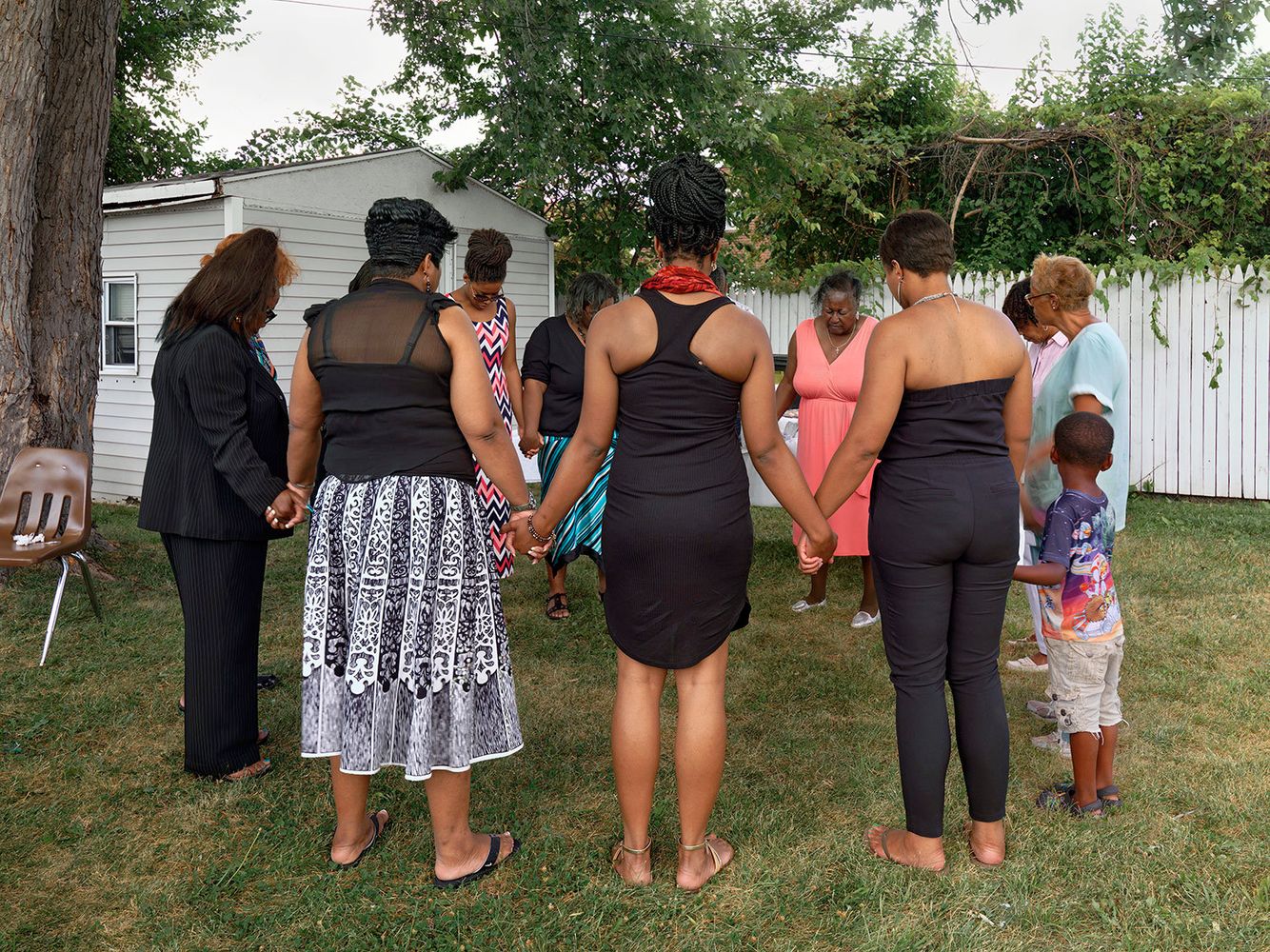 Backyard Prayer Circle After a Funeral, Eastside, Detroit 2015