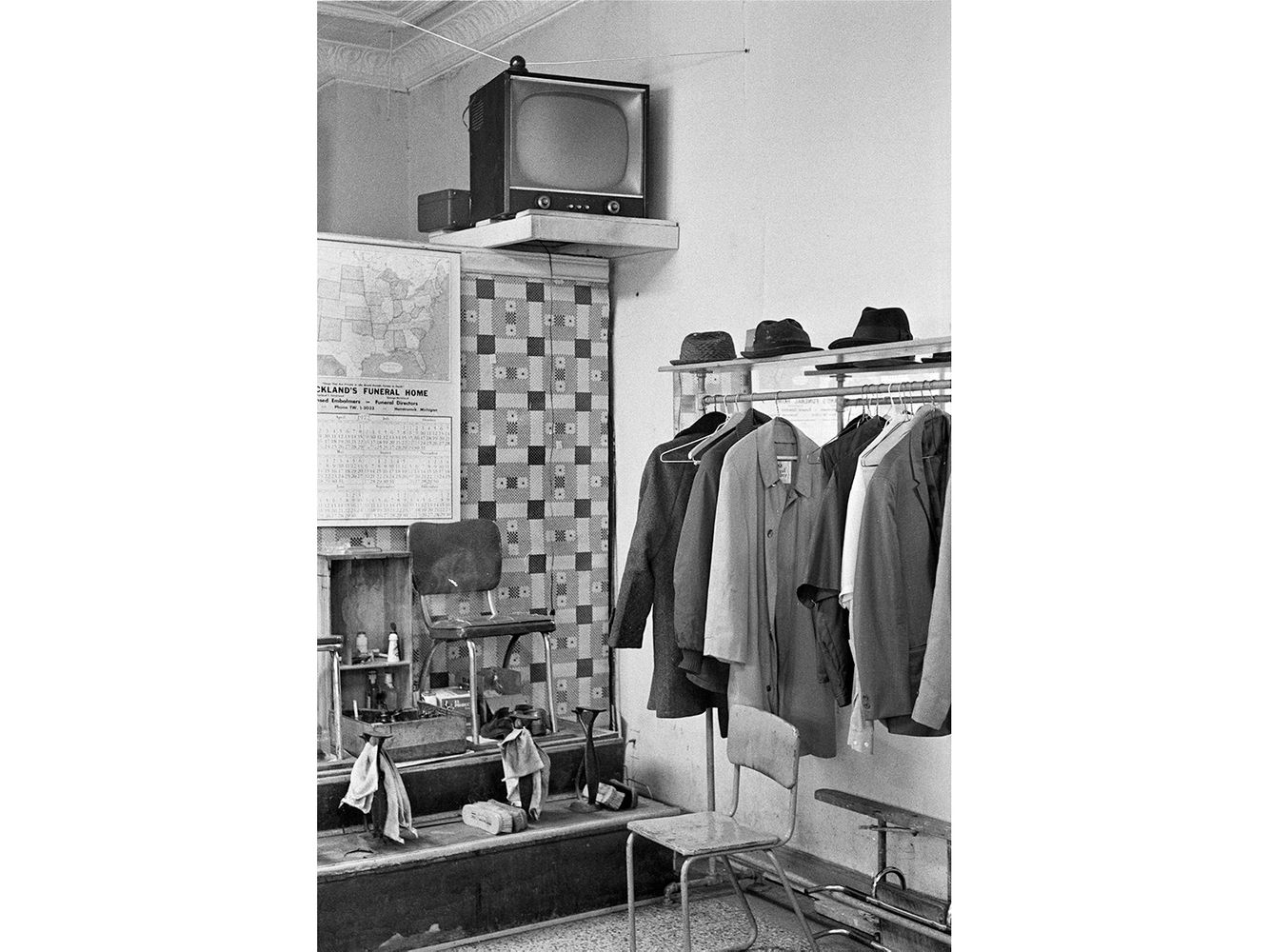 Interior View, Joe's Barbershop, 7704 Oakland, Detroit 1972