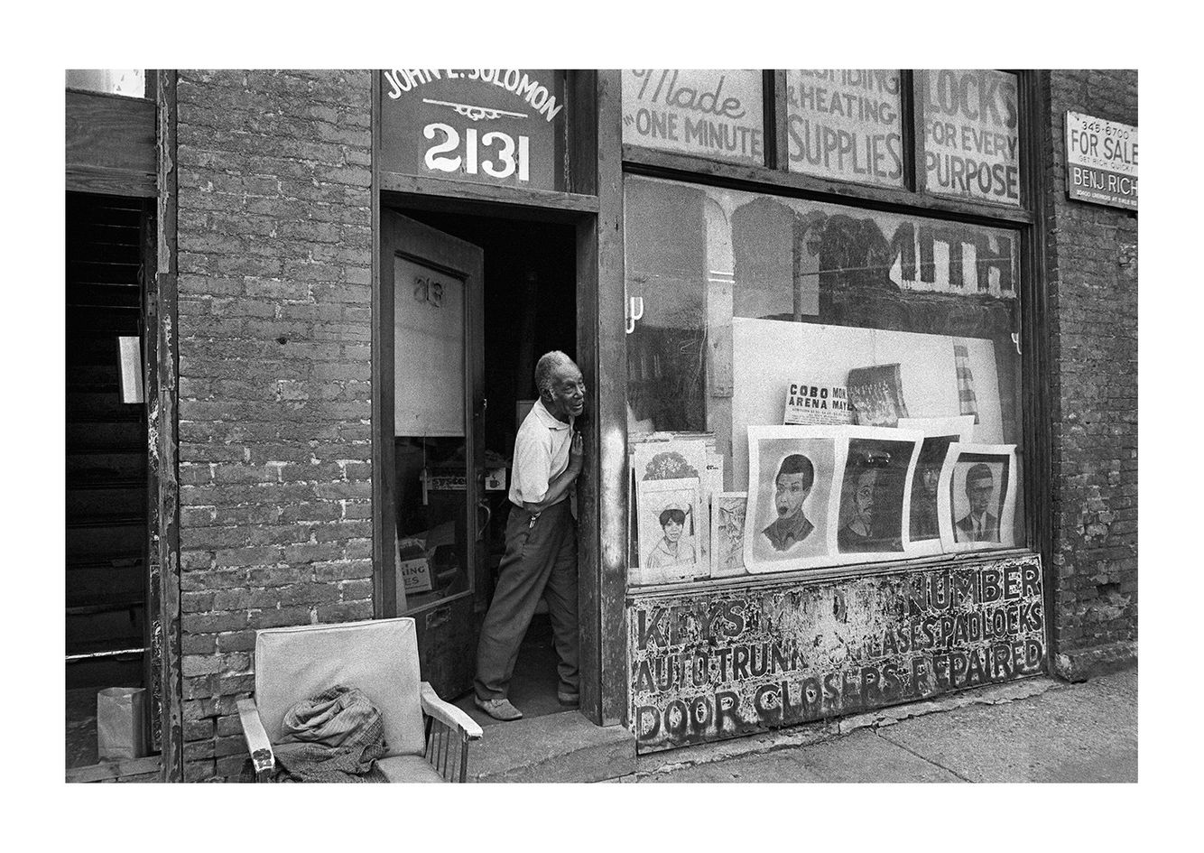 Man Standing in Doorway, 2131 John R Street, Detroit 1972