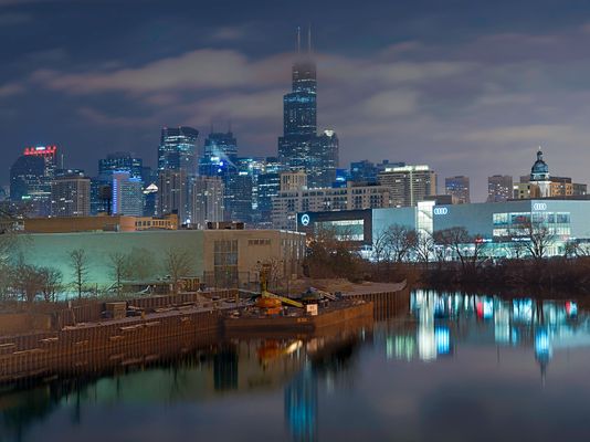 Division St. Bridge looking South, Chicago, 2018