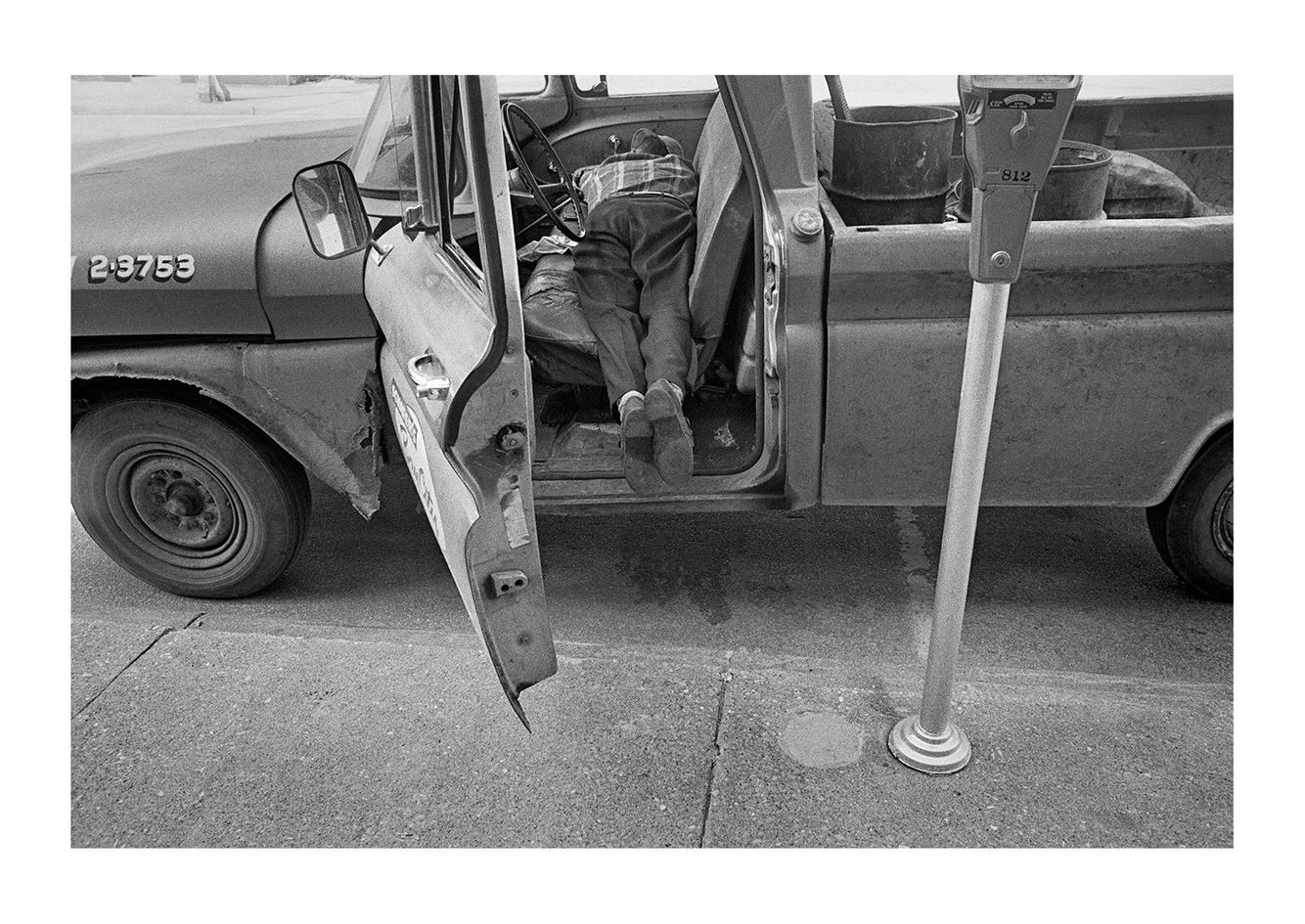 Man Sleeping in His Truck, Detroit 1972