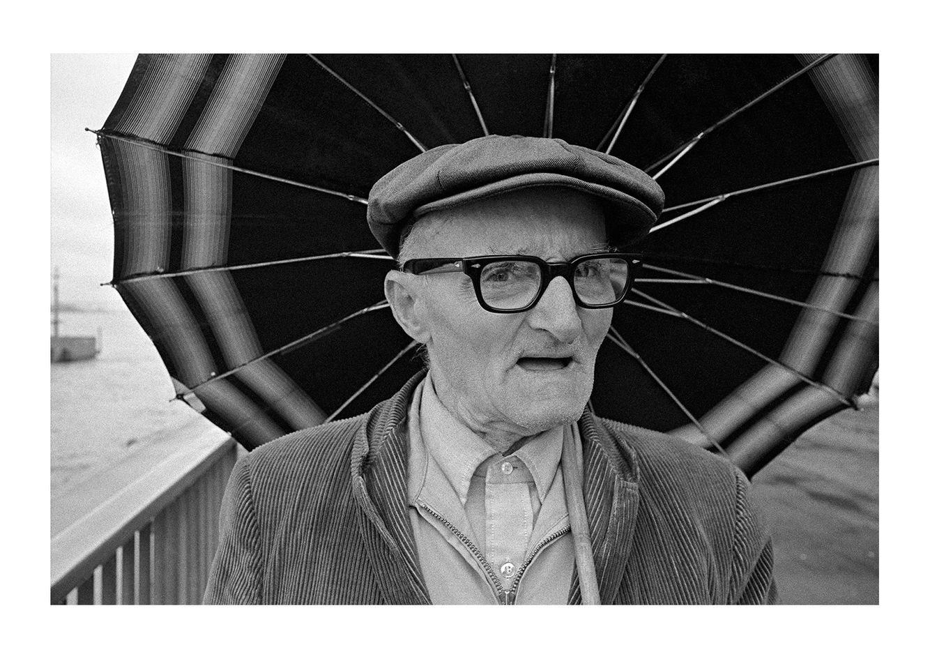 Man with Umbrella, Waterfront, Detroit 1972