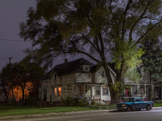 Blue Truck and House, Eastside, Detroit 2018