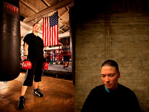 woman, boxer