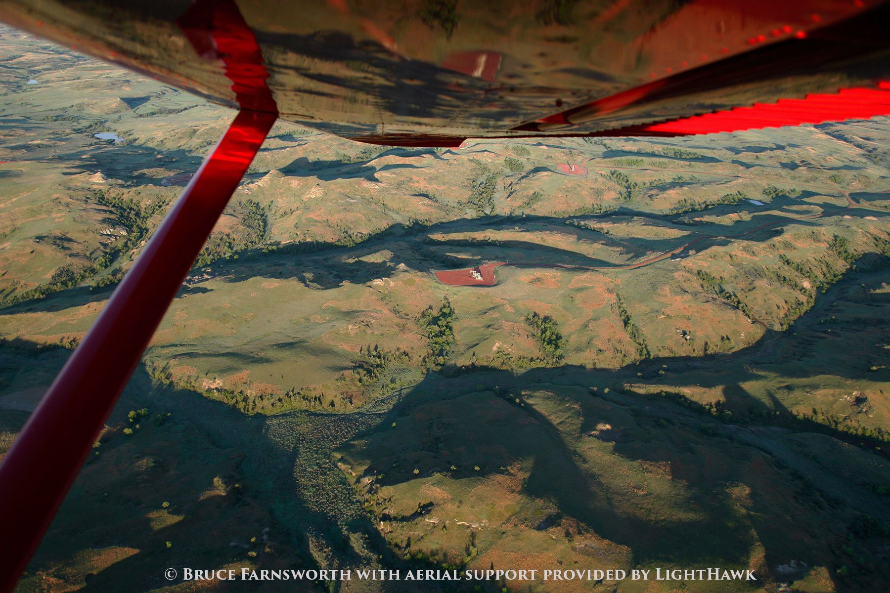 Aerial conservation photography over the northern plains