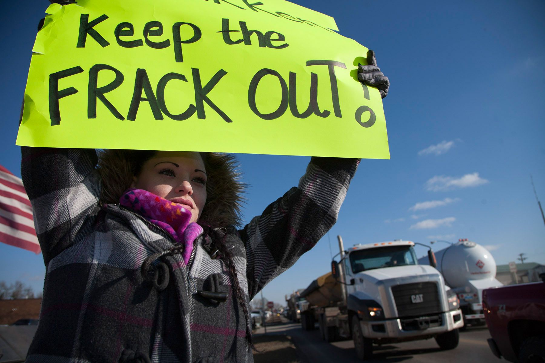 Native youth protest on the Fort Berthold Indian Reservation (New Town, ND)