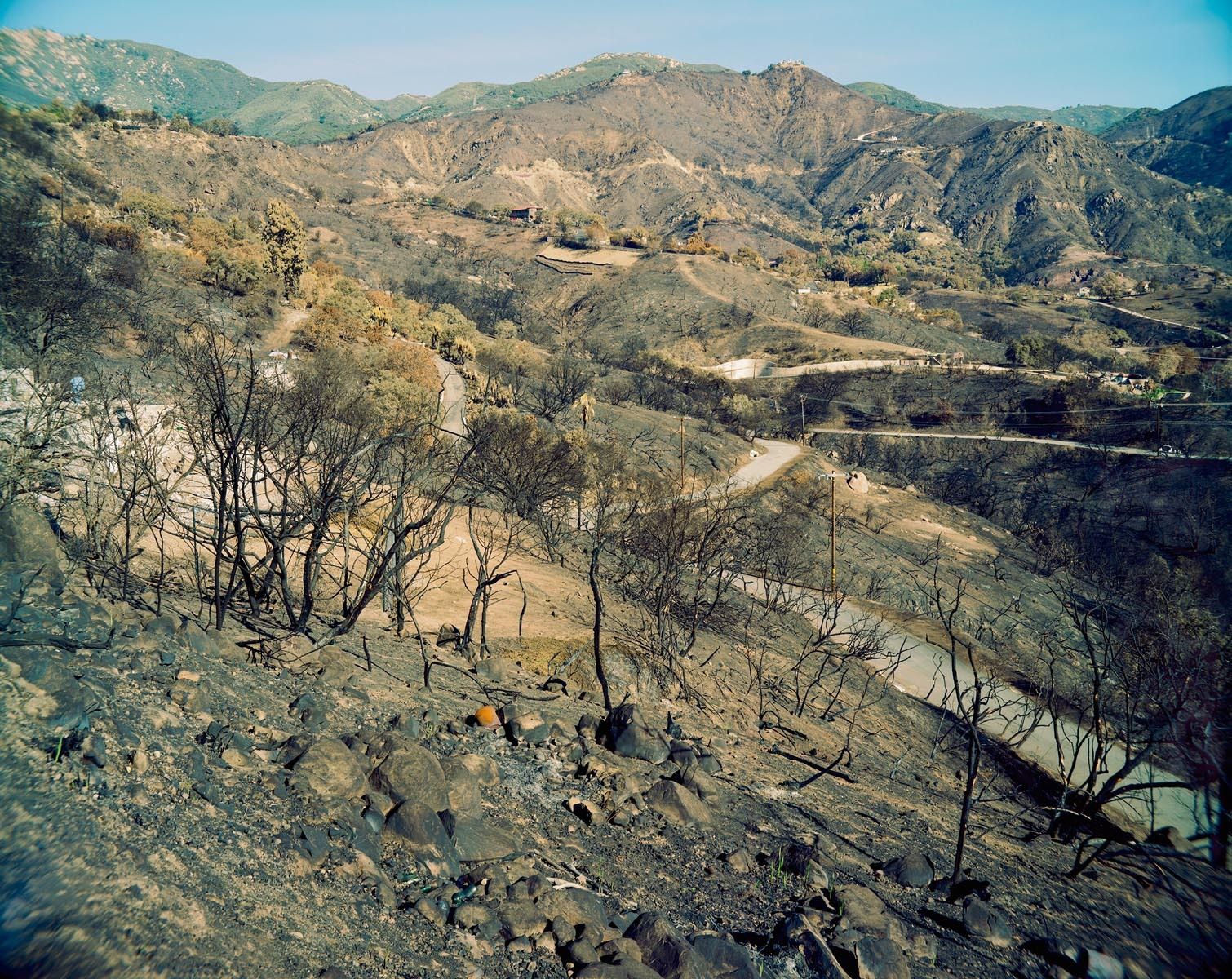 Montecito is a picturesque and wealthy enclave next to Santa Barbara along the Southern California coast.  This fire began on the evening of November 20, 2008 and quickly spread across the mountains surrounding the town 2008 Tea Fire, Montecito, California-10 Days Later
