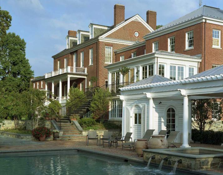 View of house from pool area, Georgetown residence