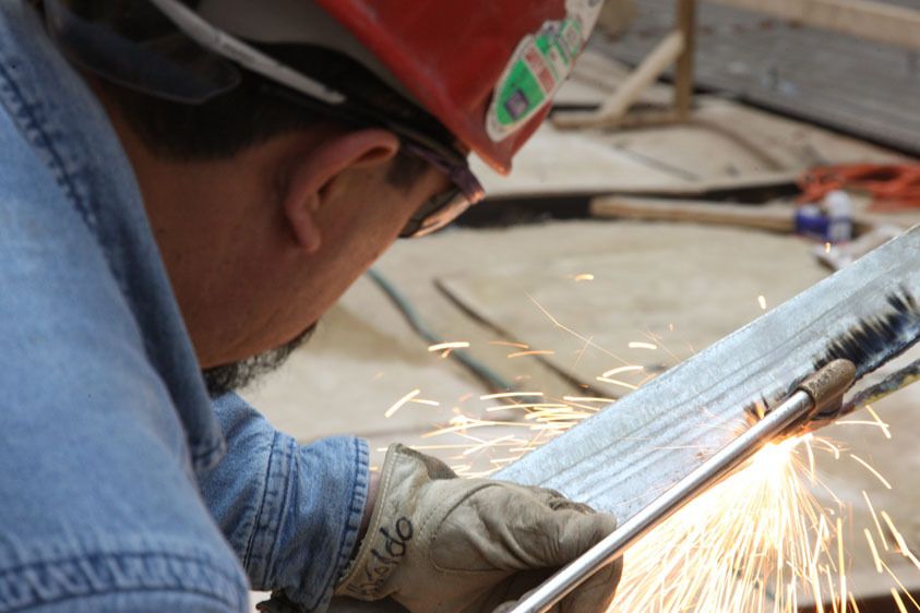 Cutting steel at Eastern Market