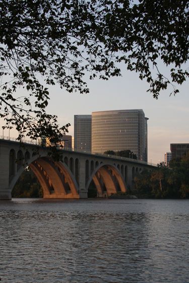 The Waterview, early morning, looking across the Potomac from Georgetown, with Key Bridge in foreground