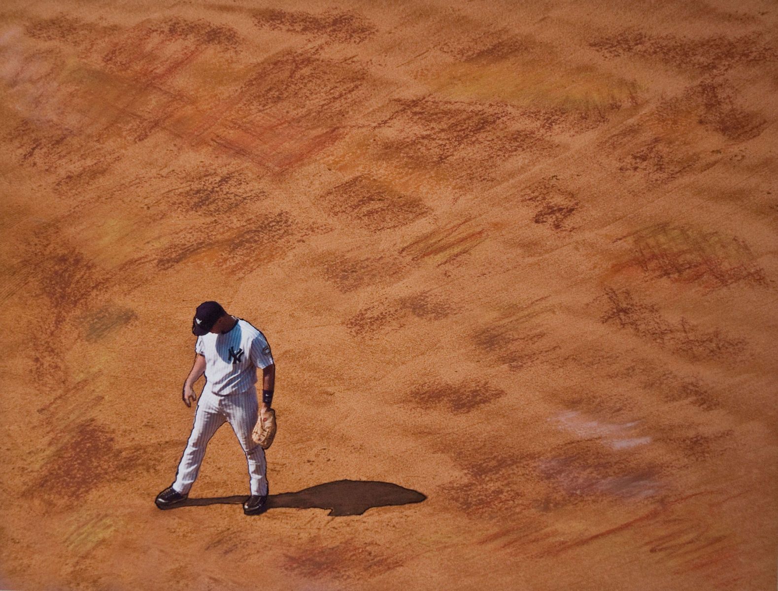 Ink & Pastel Over Photograph
Yankee Stadium
Bronx, NY Yankee Player  Sun & Shadows Mixed Media Photograph