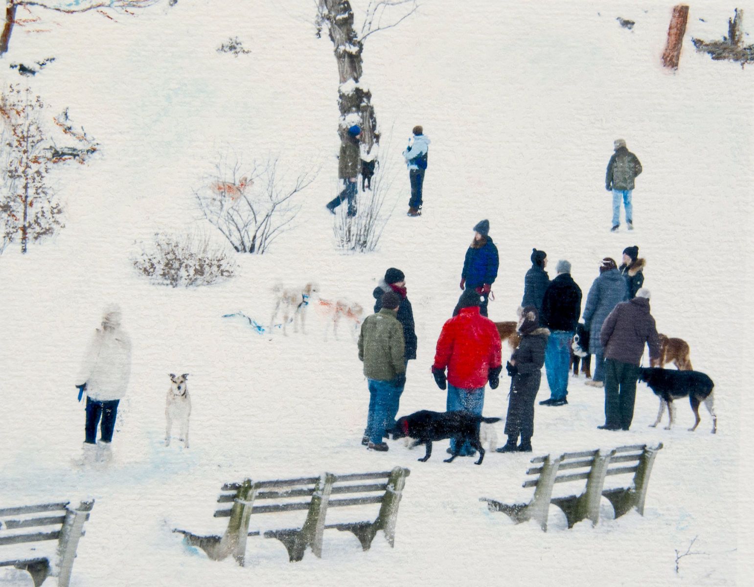 Mixed Media Photography
Chalk & Pastel Pencil Over Photograph
Riverside Park, NY Typical Winter Morning