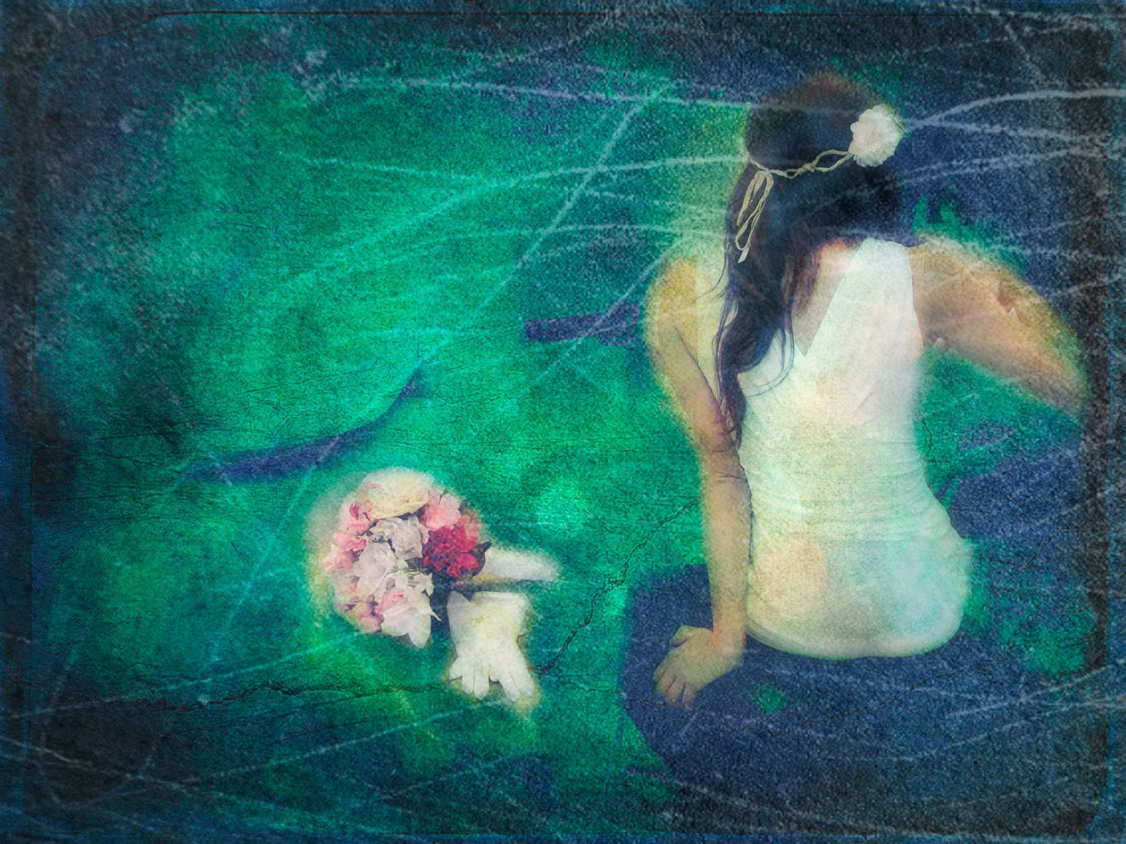 Textured Digital Photograph
New York City Bride & Flowers