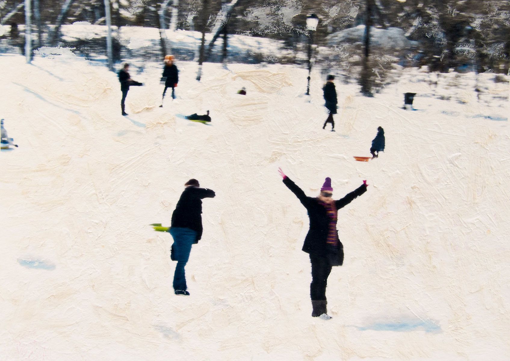 Mixed Media Photography
Acryclic Paint, Chalk & Pastel Pencil
Riverside Park, NYC Snow Day