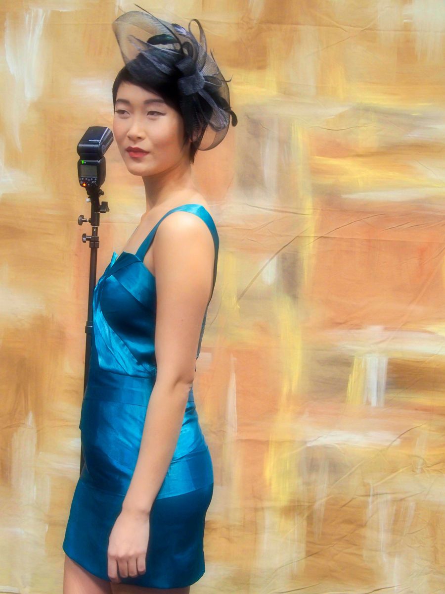 New York, NY Model In Front of Textured Backdrop