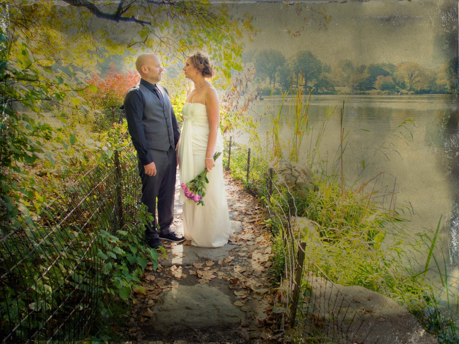 Textured Digital Photograph Central Park, NY