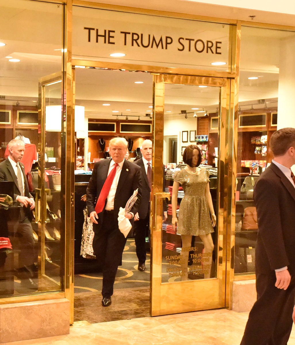 President Elect Donald Trump departs the Trump Store inside the Trump Hotel in Las Vegas, NV.