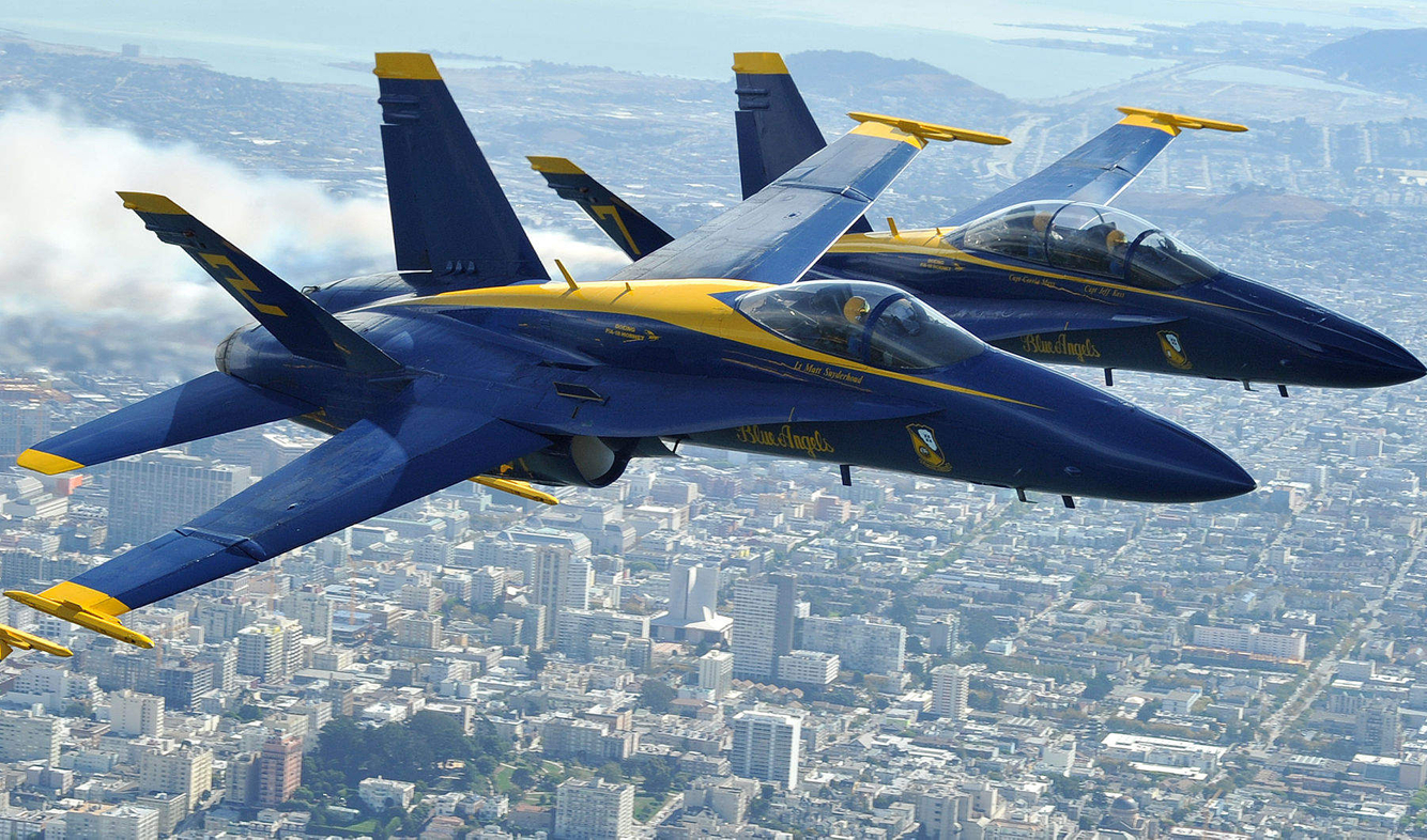 FLEET WEEK: The Navy Blue Angels fly over San Francisco