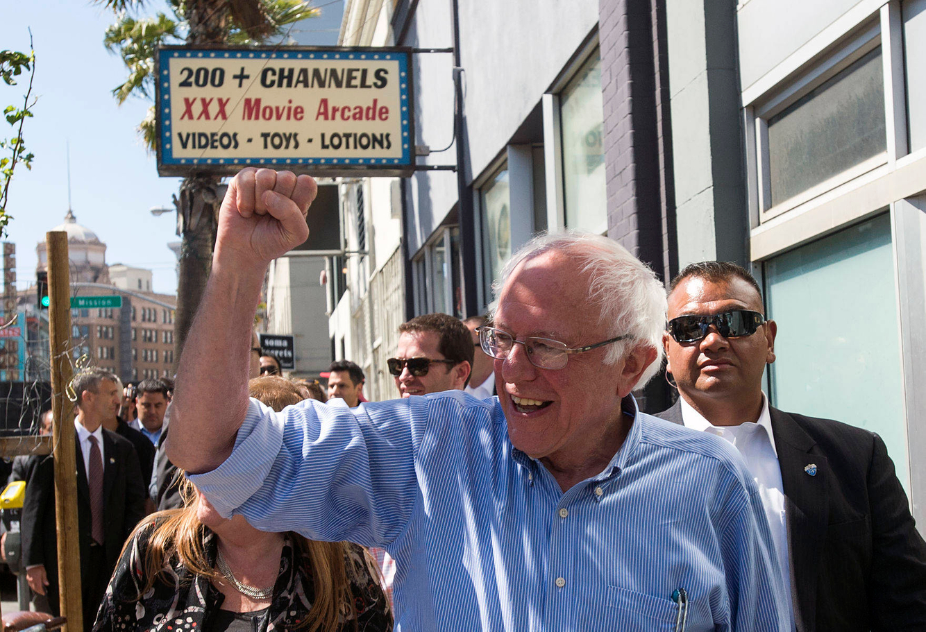 Democratic presidential candidate Bernie Sanders in San Francisco