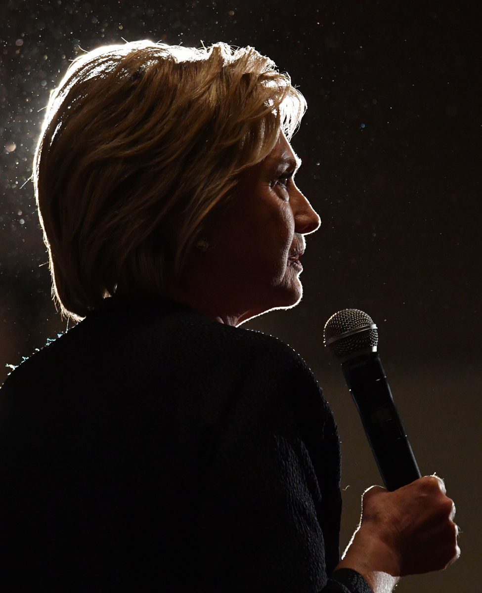 Hillary Clinton speaks during a campaign event in Las Vegas.