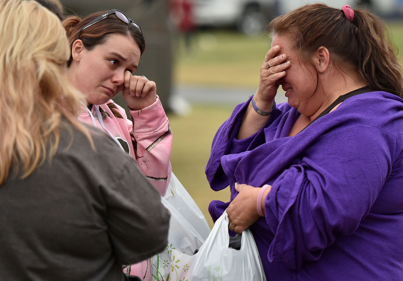 Evacuees mourn the loss of their home burned in the Valley Fire.