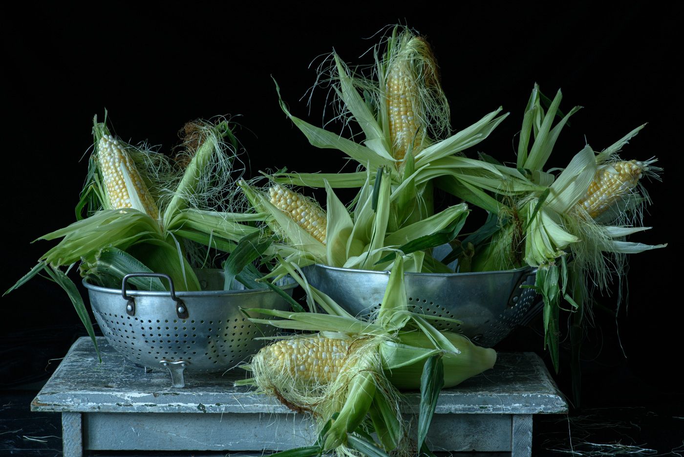 Lynn Karlin_Corn and Two Colanders.jpg