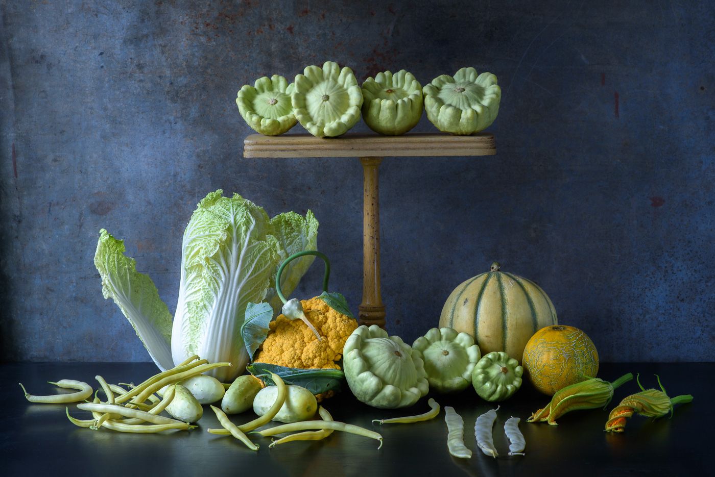 Lynn Karlin_Still Life with 4 Patty Pan on Stand.jpg