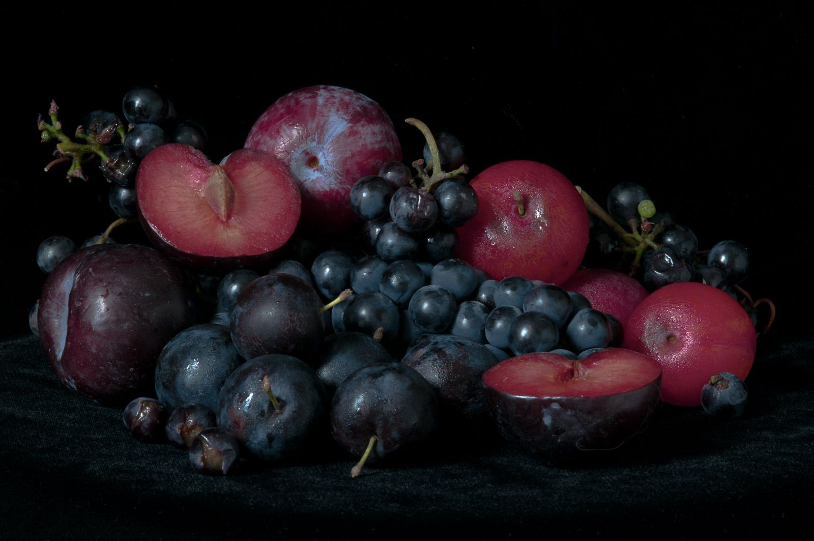 Still Life with Grapes and Plums