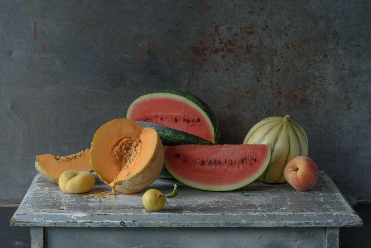 Lynn Karlin_Watermelon, Cantaloupe, Peach Still Life.jpg
