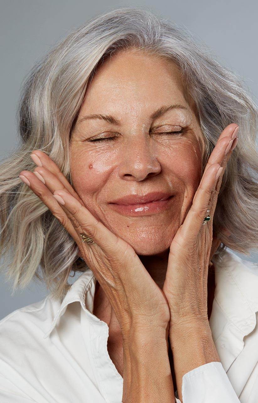 a mature woman's beauty close up 