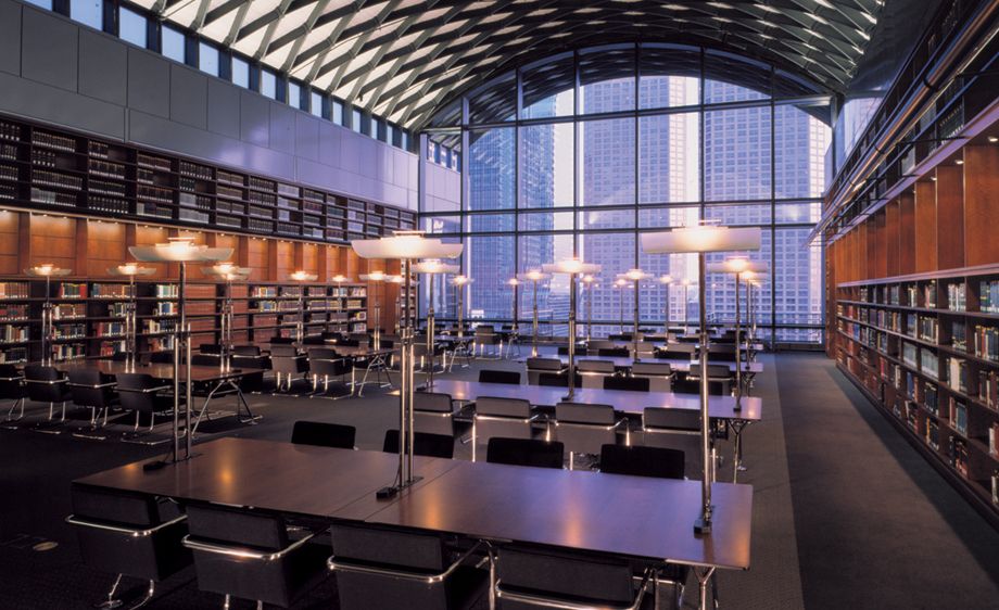 Photo: Hedrich Blessing IIT Kent Law SchoolLibrary, Main Reading Room