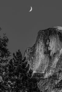 Quarter Moon & Half Dome, Yosemite Valley, California